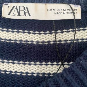 Navy and white striped cardigan jacket